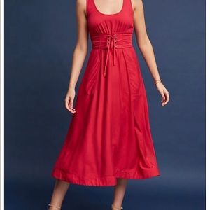 Corseted Midi Anthropologie Dress.